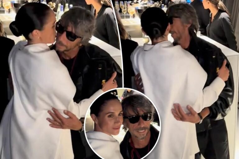 Meghan Markle almost kisses Balenciaga director at Paris Fashion Week