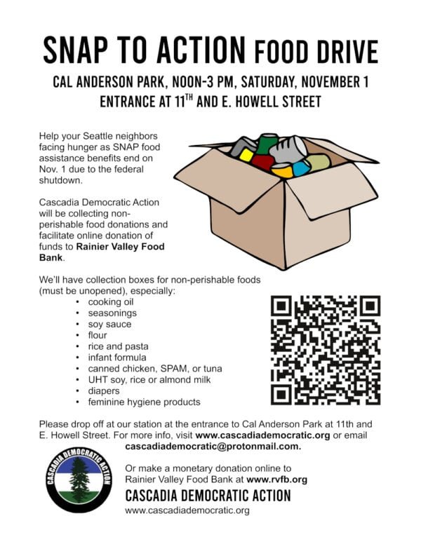 Saturday in Cal Anderson: SNAP to Action Food Drive